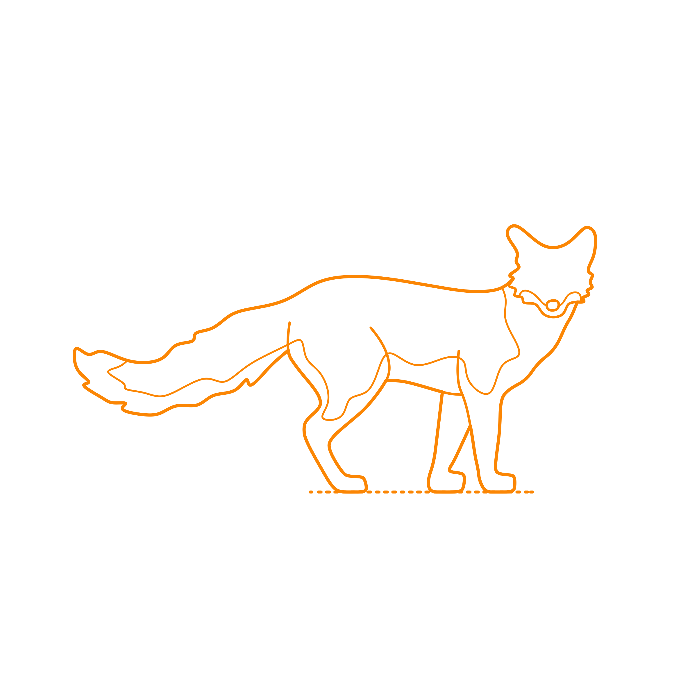 Animals Vulpini Gray Fox Line Art Svg Vector Free Vectors